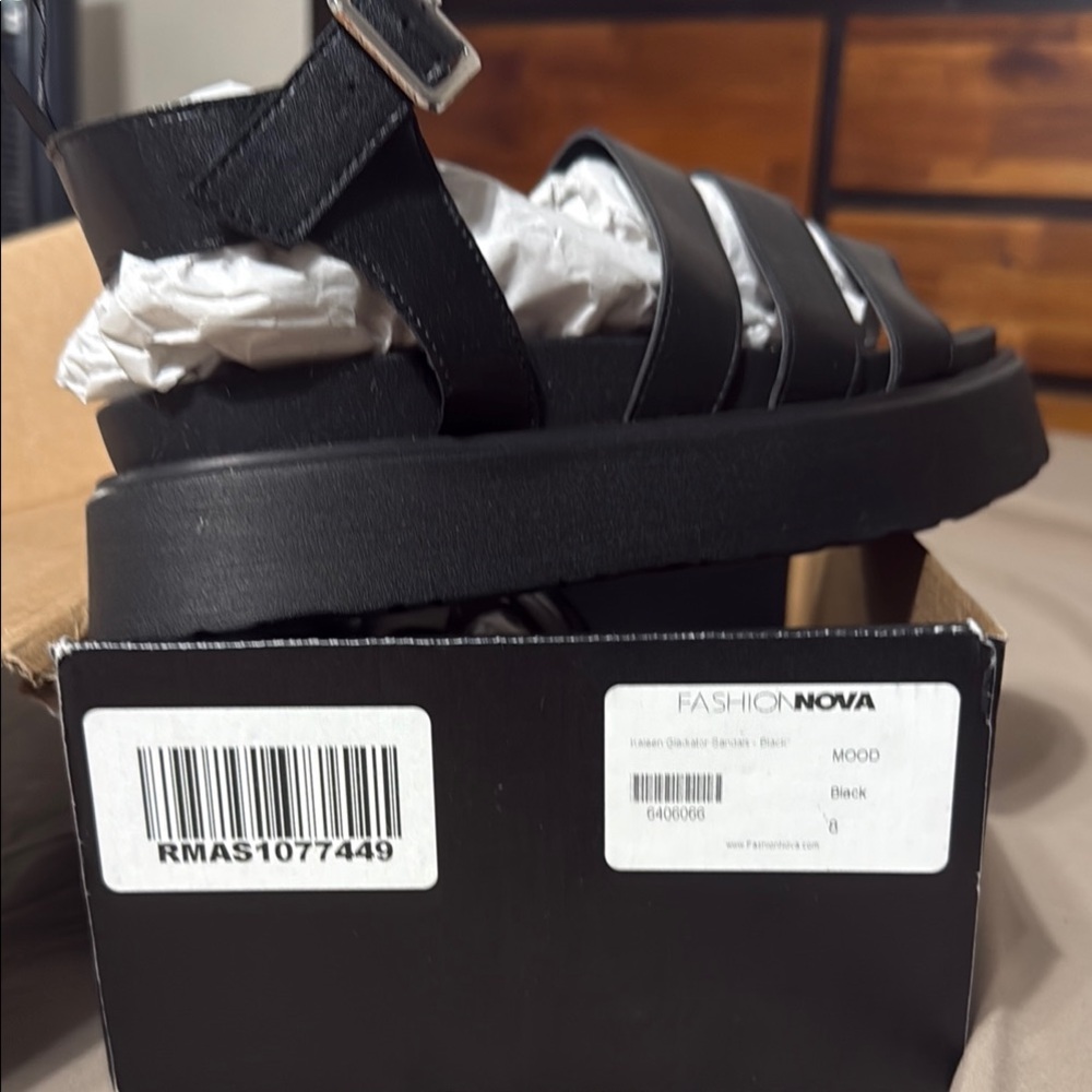 Fashion Nova Black Platform Sandals